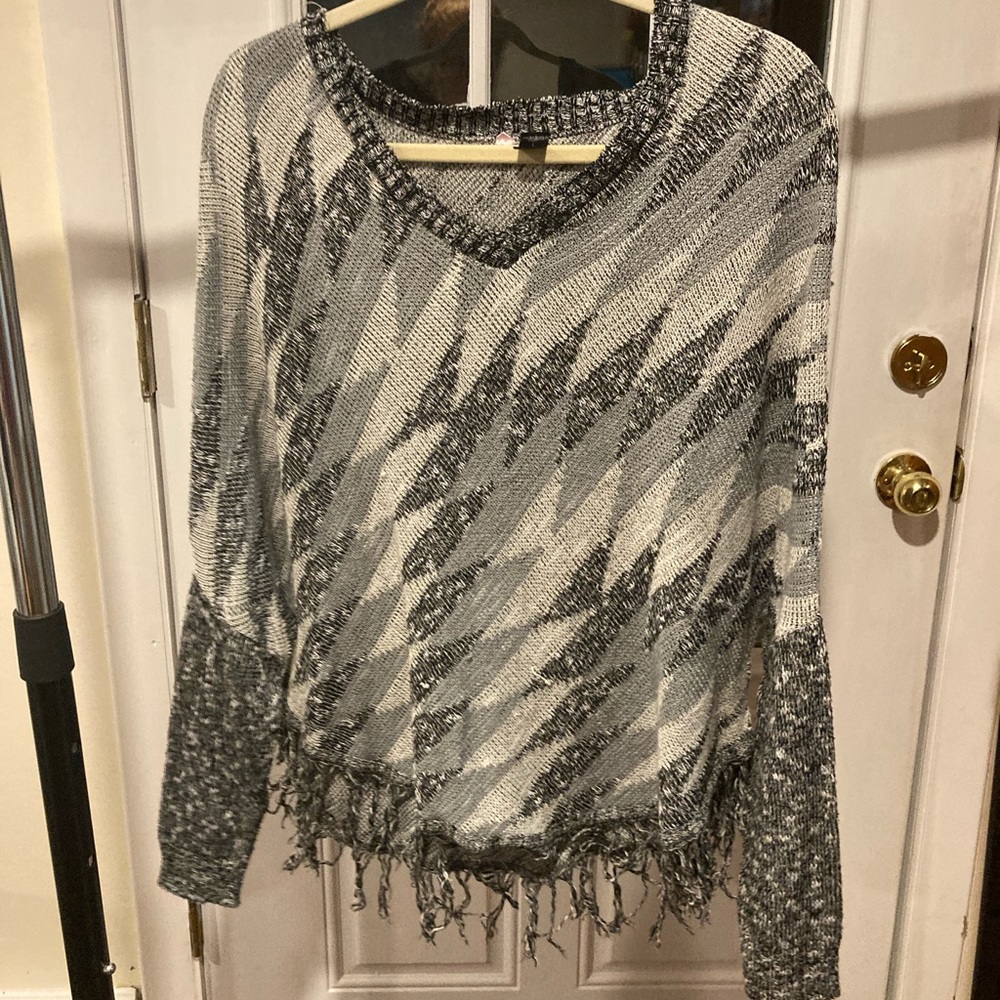 Multicolored Textured Drop shoulder Sweater